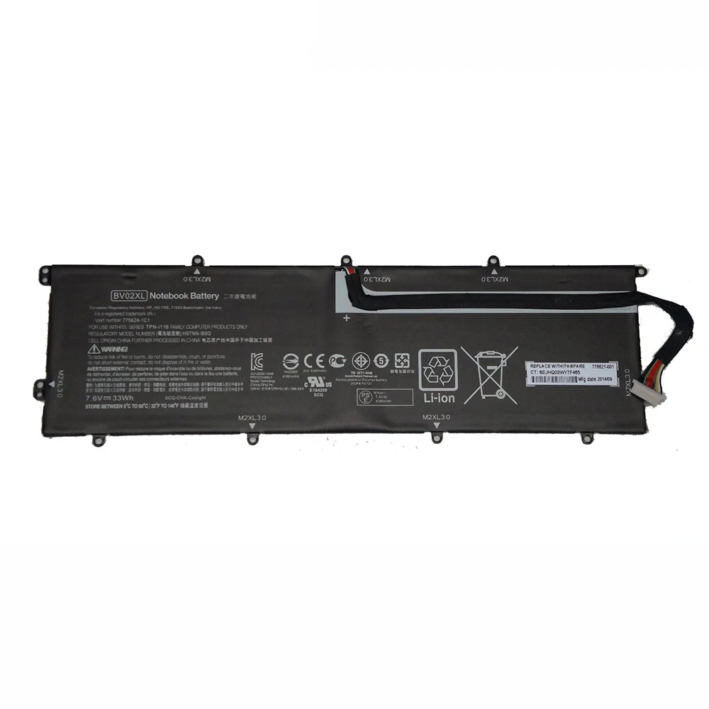 BV02XL Laptop Battery for Hp Envy X2 Detachable 13 Series 775624-1C1 TPN-I116 etc 7.6V 33Wh