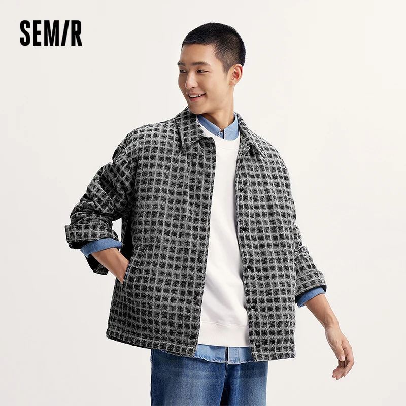 Semir Jacket Men 2025 Winter New Textured Chenille Denim Coach Stylish Coat