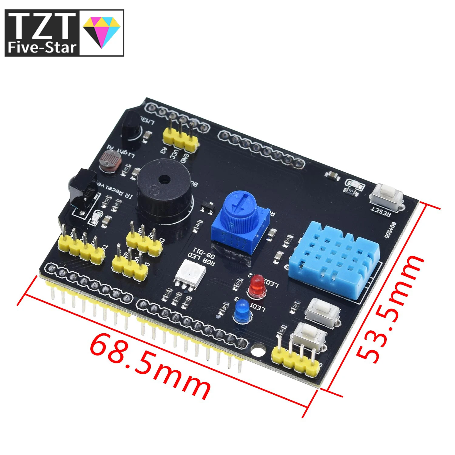 9 in 1 sensors board Multifunction Expansion Board DHT11 LM35 Temperature Humidity For Arduino UNO RGB LED IR Receiver Buzzer