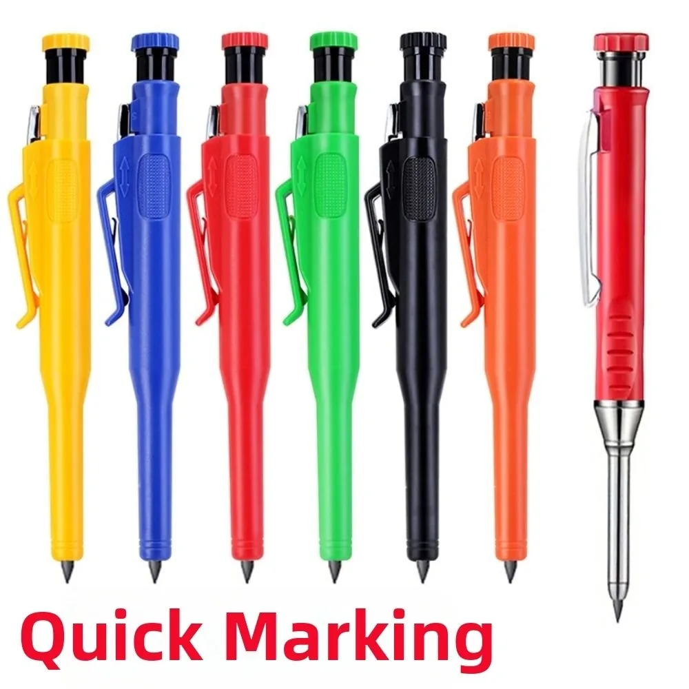 

2.8mm Lead Woodworking Pencil Set Built In Pencil Sharpener Long Headed Carpenter's Pencil Set 2B Lead With Sheath