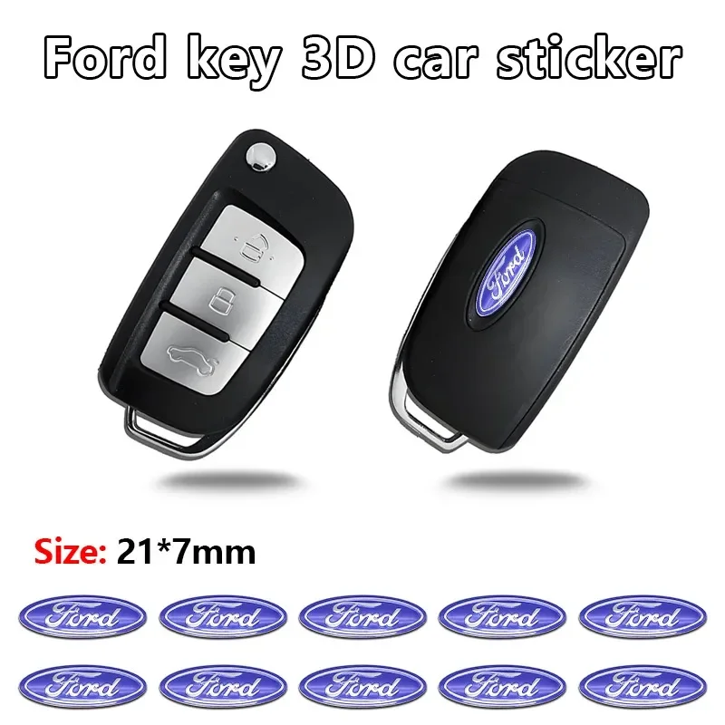 

5/10 PCS Ford Logo Car Key Exquisite Small Metal Emblem Sticker For Ford F150 Ranger Fiesta Focus Transit Mustang Mondeo