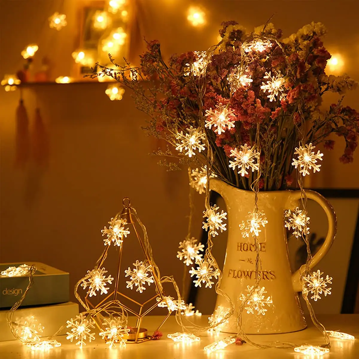 3m Snowflake Lights String Garland Fairy Lights Christmas Tree Holiday New Year Party Birthday Weddings Bedroom Decoration Lamps