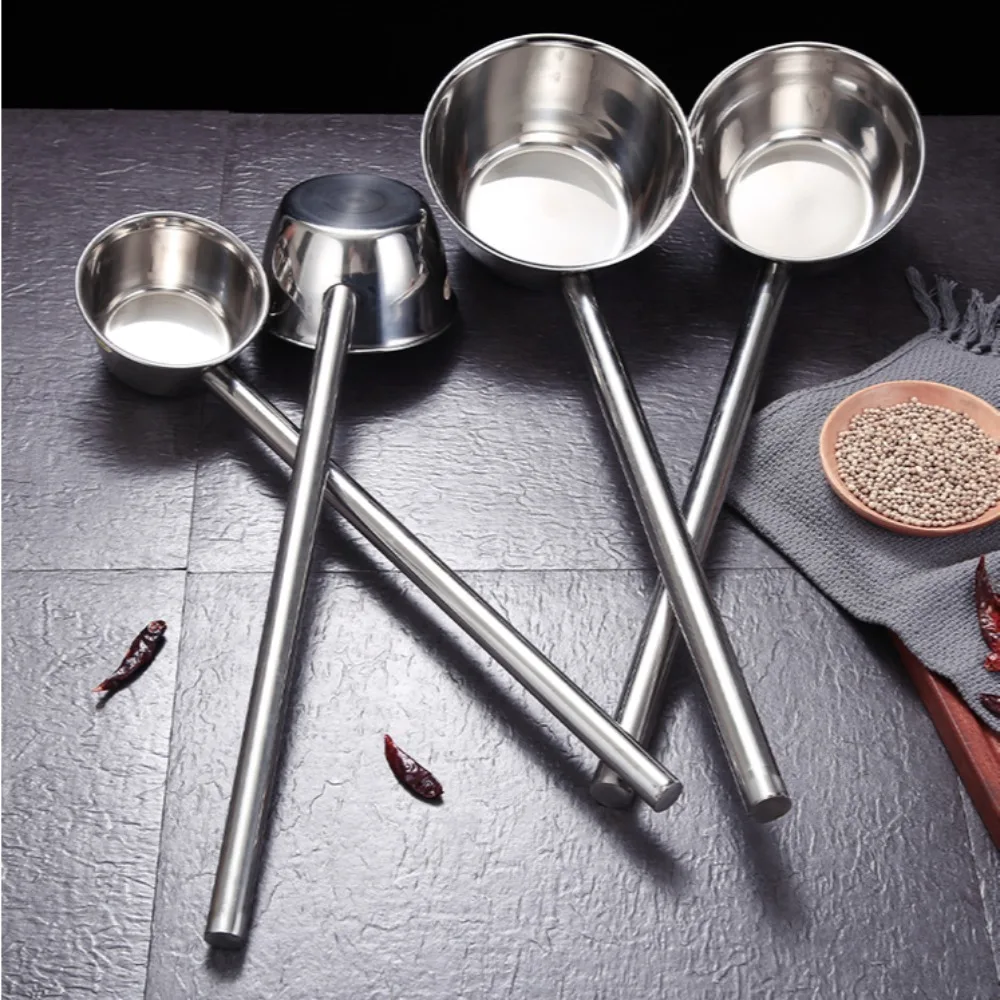 304 Food Grade Stainless Steel Ladle Multifunctional Can Be Used with Electric Furnace Long Handle Spoon Congee Spoon Canteen