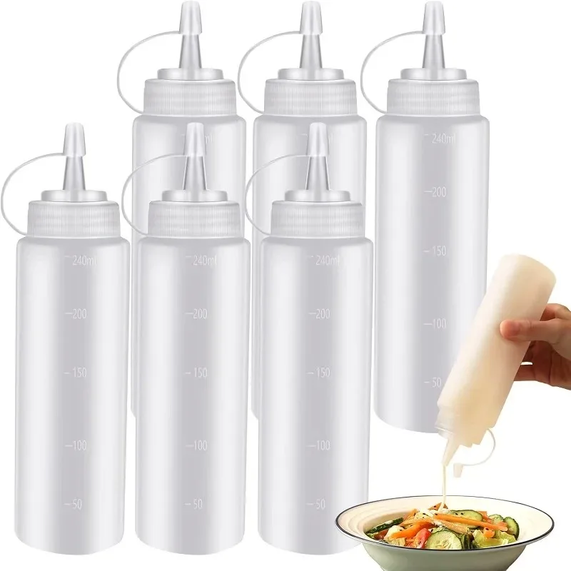 Botella exprimible de plástico blanco con tapa, dispensador de pan, postre, accesorio para hornear, decoración de pasteles, utensilio de cocina, 1 ud.