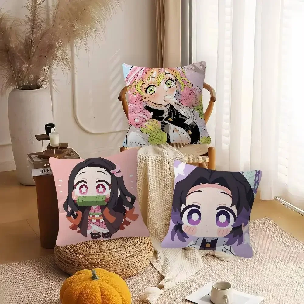Anime Demon Slayer Pillow Cover Sofa Cushion Cover Home Room Decoration Children Gift