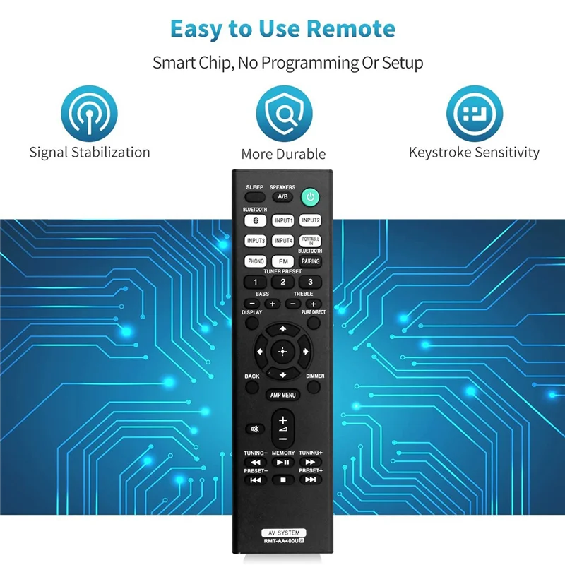 Melhor substituição de controle remoto RMT-AA400U para receptor estéreo Sony STR-DH190 STRDH190 Controle remoto