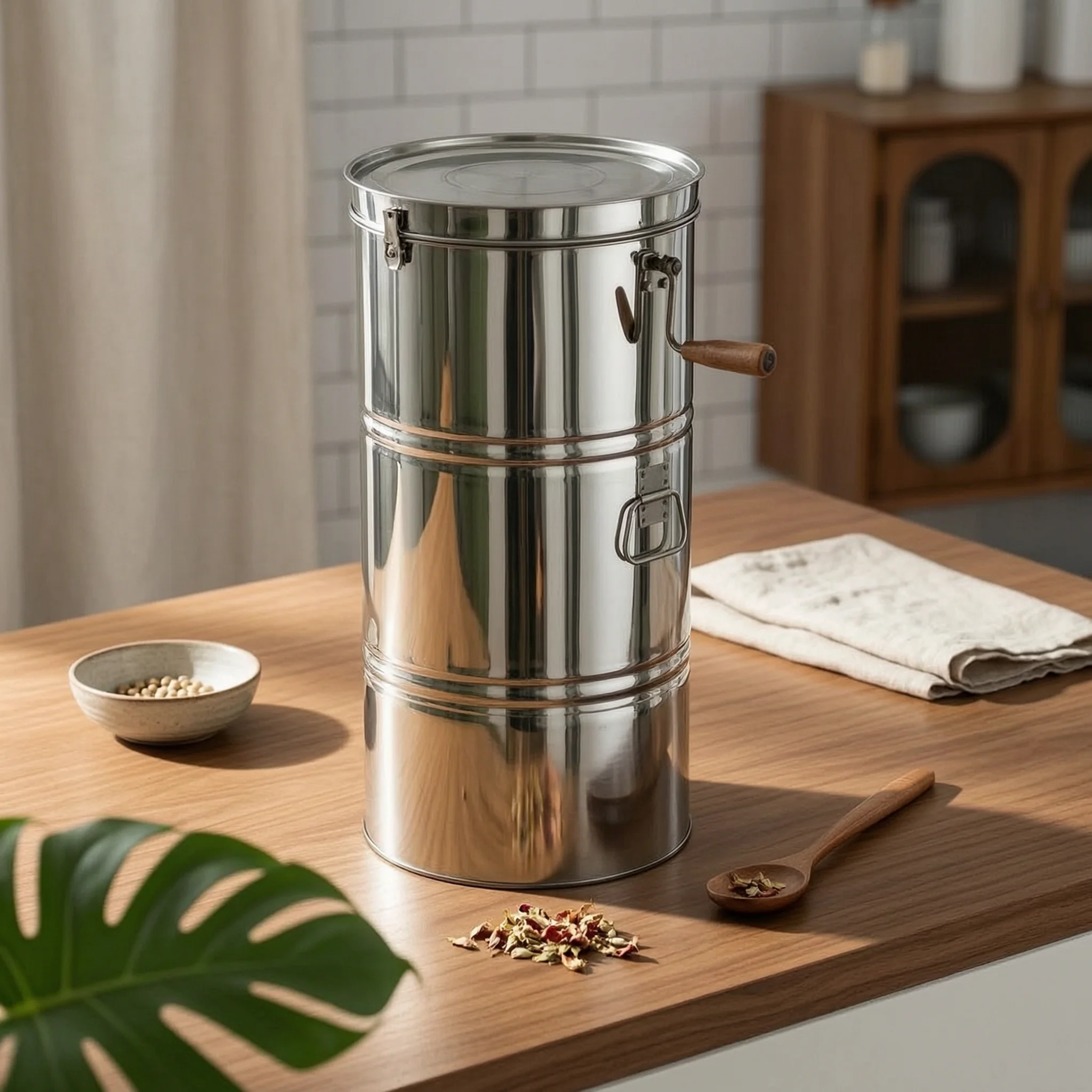 

Manual Honey Extractor Easy Drain Spout Hand Crank Honey Centrifuge Beekeeping Gear Sturdy Duty for Beekeepers, Apiary