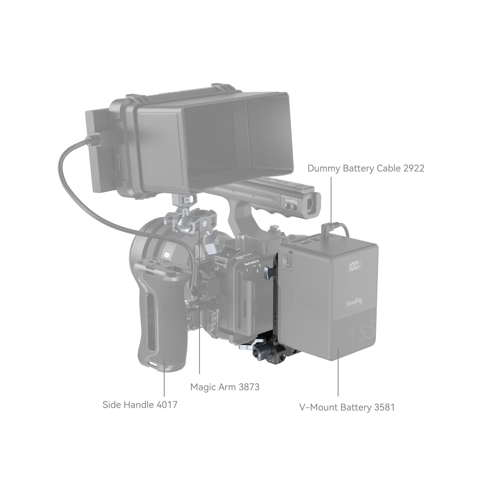 SmallRig V-Mount Battery Mount Plate do lustrzanek cyfrowych bez lusterka Sony Alpha 7R V/Alpha 7 IV/Alpha 7S III/Alpha 7C/FX30 4505 — zdjęcie 6
