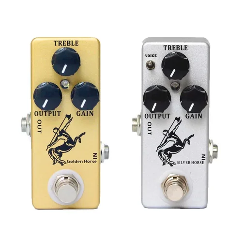 MOSKY-Pedal de efecto Overdrive para guitarra de caballo dorado/plateado, piezas y accesorios de guitarra con carcasa de Metal True Bypass