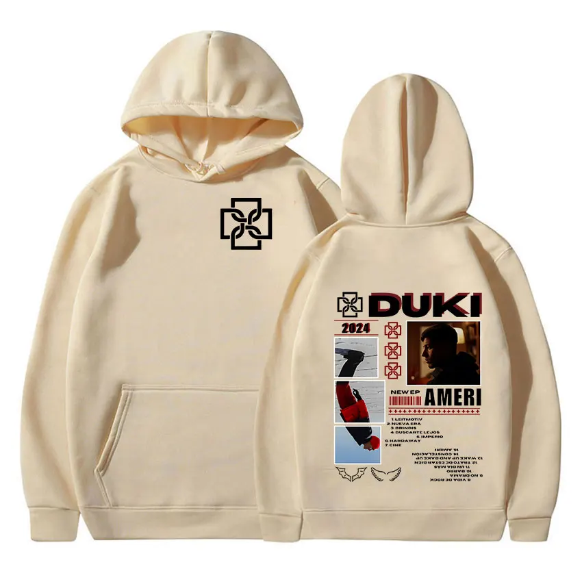 Rapper Duki ADA Tour 2024 New Hoodie Rap Men\'s Hip Hop Loose Pullover Sweatshirt High Quality Vintage Oversized Hoody Streetwear