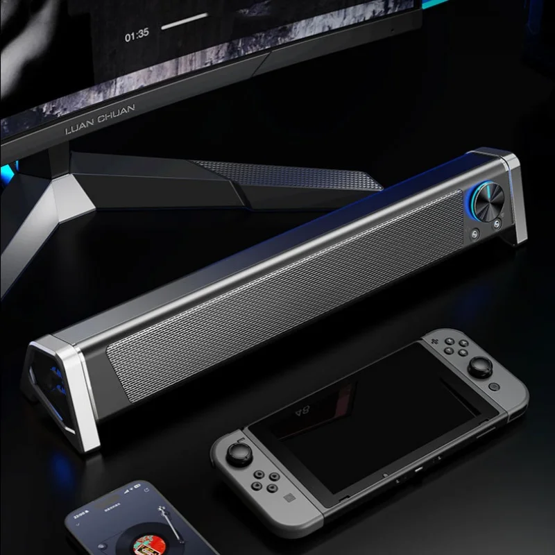 Спортивное ТВ ПК Саундбар Игровой Bluetooth-динамик Samtronic Настольный Трехрежимный аудио 3D Звук Пейзаж Объемный сабвуфер Звуковая коробка