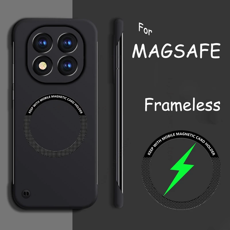 

For Magsafe Ultra Thin Phone Frameless Case For Xiaomi Poco F7 Ultra F6 Pro Borderless Magsafing PC Tough Cover POCO X7 X6 Pro
