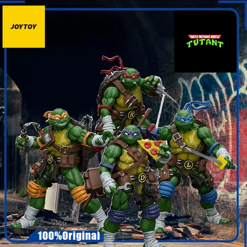 Genuine Original   JOYTOY TMNT 1/18 ACTION FIGURES RAPHAEL LEONARDO DONATELLO MICHELANGELO 4PCS MODEL GIFT Action FigureToys