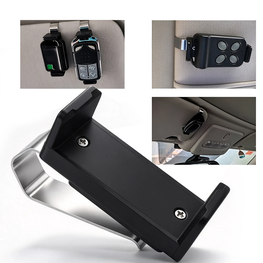Keychain Remote Mount Car Sun Visor Clip Holder Adjustable 47-68mm Garage Door Barrier Key Controller Bracket Gate Opener Clamp