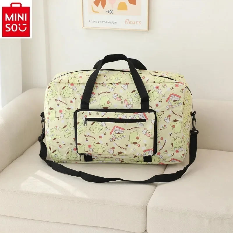 MINISO 2024 New Hello Kitty Large Capacity Storage Travel Bag Women's High Quality Oxford Spinning Mommy Luggage Bag