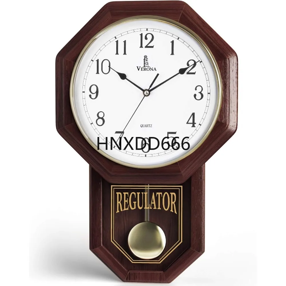 

Schoolhouse Design - Quiet, Non-Chiming, Wooden & Battery Operated - Decorative Wall Decor for Living Room,18x11, Wall Clocks