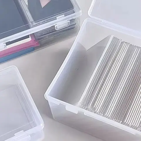 

Transparent Desktop Storage Box Large Capacity Card Pencil Storage Subpackage Holder Student Stationery Organizer Home Storage