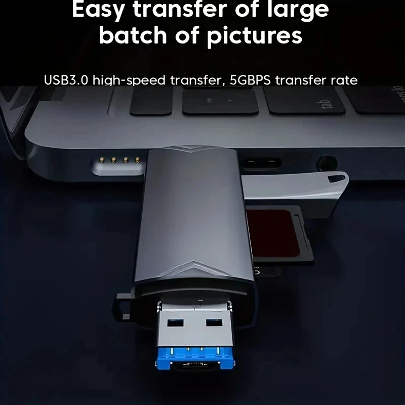 6 In 1 USB 3.0  Type C Micro Card Reader U Disk Tf/Sd Flash Drive Memory Reading Adapter For Phone Laptop Notebook PC Computer