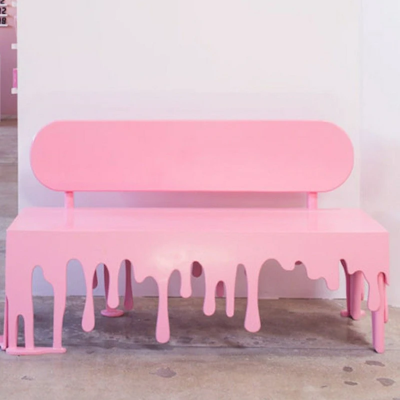 Shop Decoration Stainless Steel Ice Cream Bench Sculpture