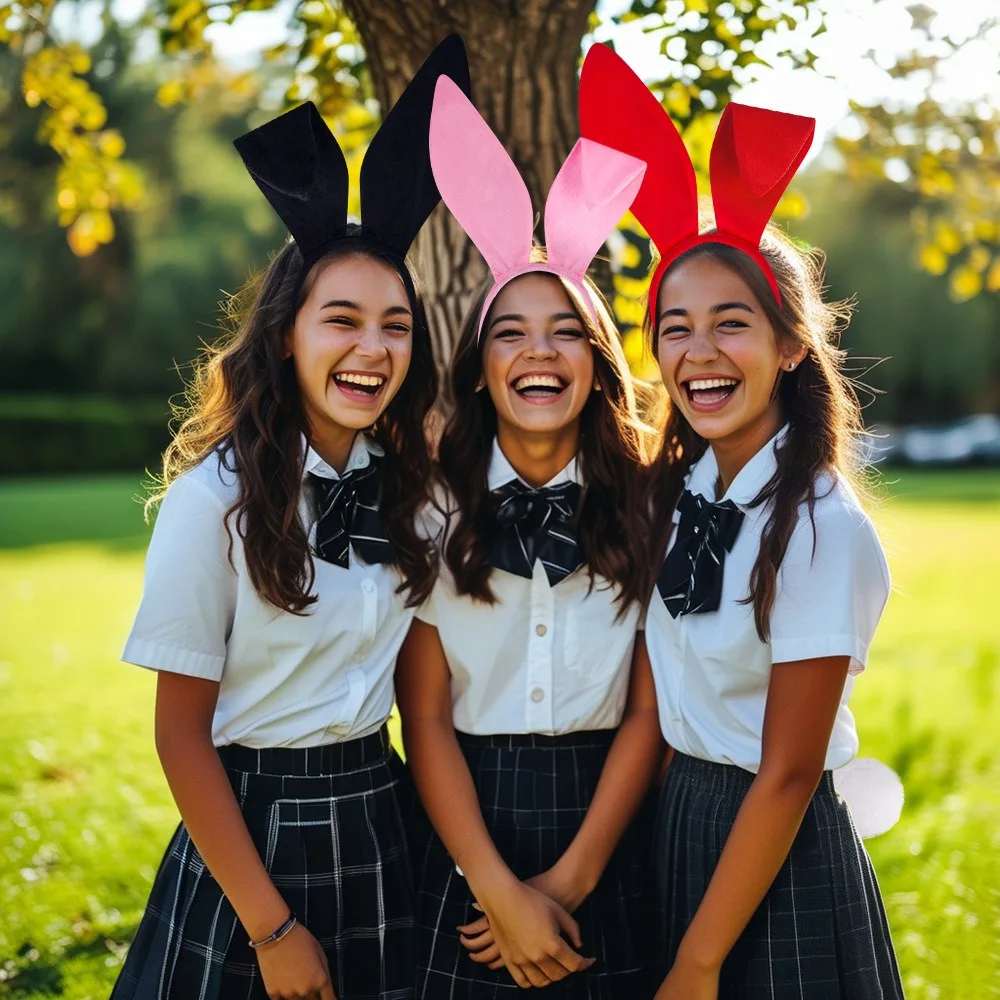 

Cloth Easter Day Hair Hoop Wire Fluorescence Color Rabbit Ear Headband Cute Bunny Hairband Festival Hair Accessories Wedding Day