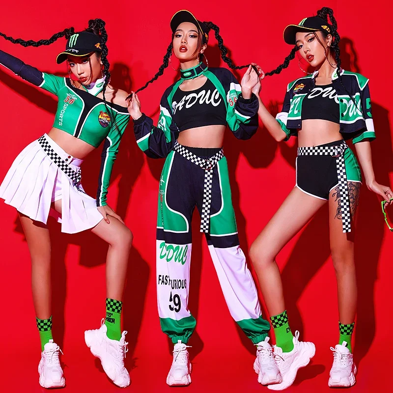 

Green Hip Hop Clothes Adult Modern Sexy Performance Outfits Pole Dance Stage Wear Nightclub Gogo Jazz Dance Costume Women 2025