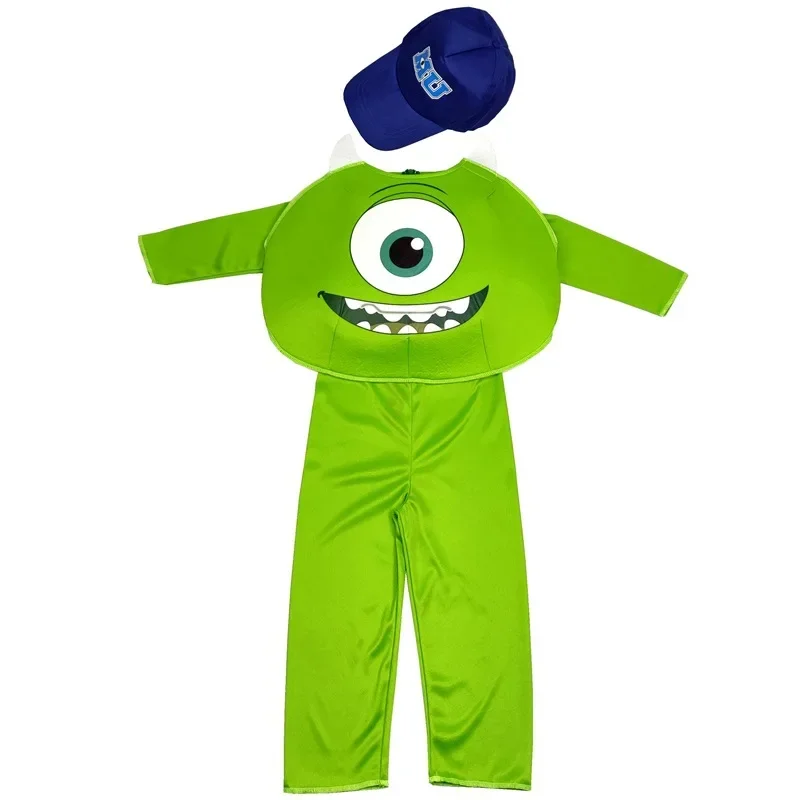 Cospaly Anime Monsters University Mike Wazowski Costume Children\'s Performance Clothes Halloween Spooky Party Kids Costume