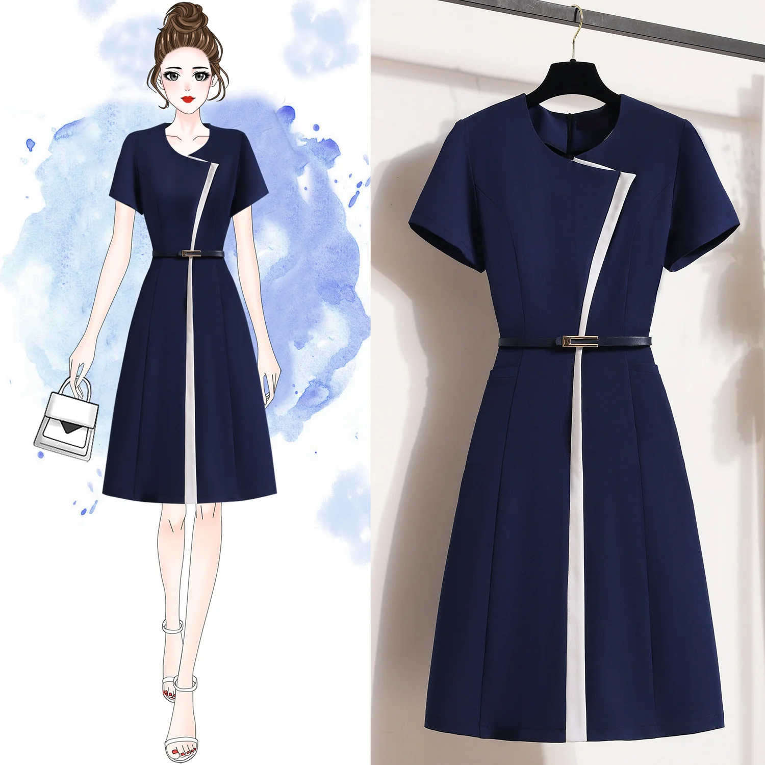 High End Professional  Elegant Design Sense, Temperament, Goddess, Beauty Salon, Sales Department, Jewelry Work Clothes Summer