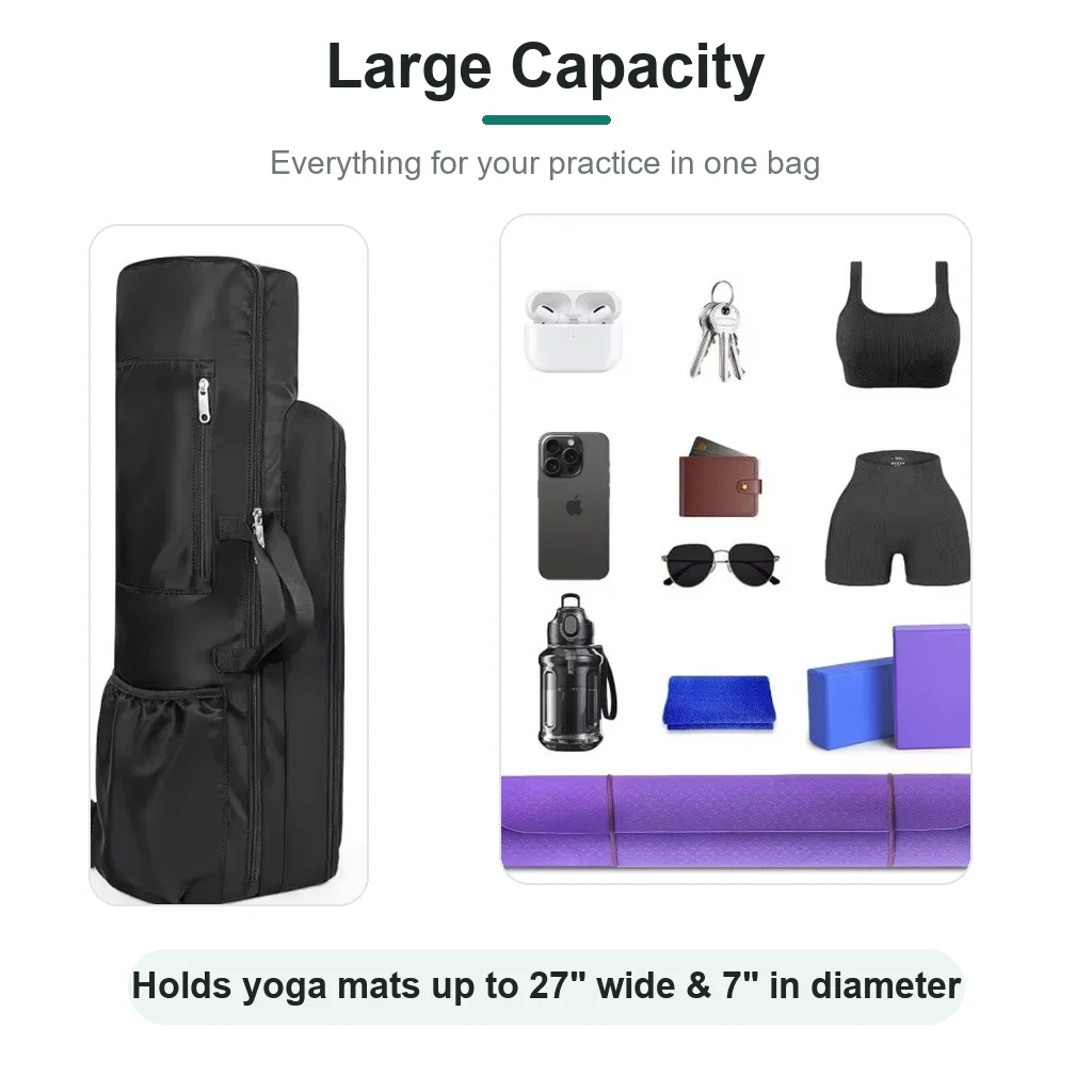 Yoga Mat Bag Backpack Multi-functional Large Capacity Water Resistant Gym Bag With Pockets Sports Shoulder Bag For Pilates Trave