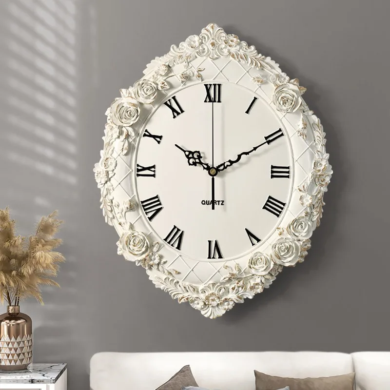 Resin Border European Wall Clock Silent Living Room Wall Clocks Bedroom Stylish Living Room Decoration Campana Colgante De Pared