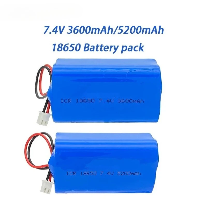 3600mAh/5200mAh 18650 7.4V Rechargeable Battery 2S2P for Bluetooth Speaker Solar Light Monitor+Protective Board XH2.54-2P Plug