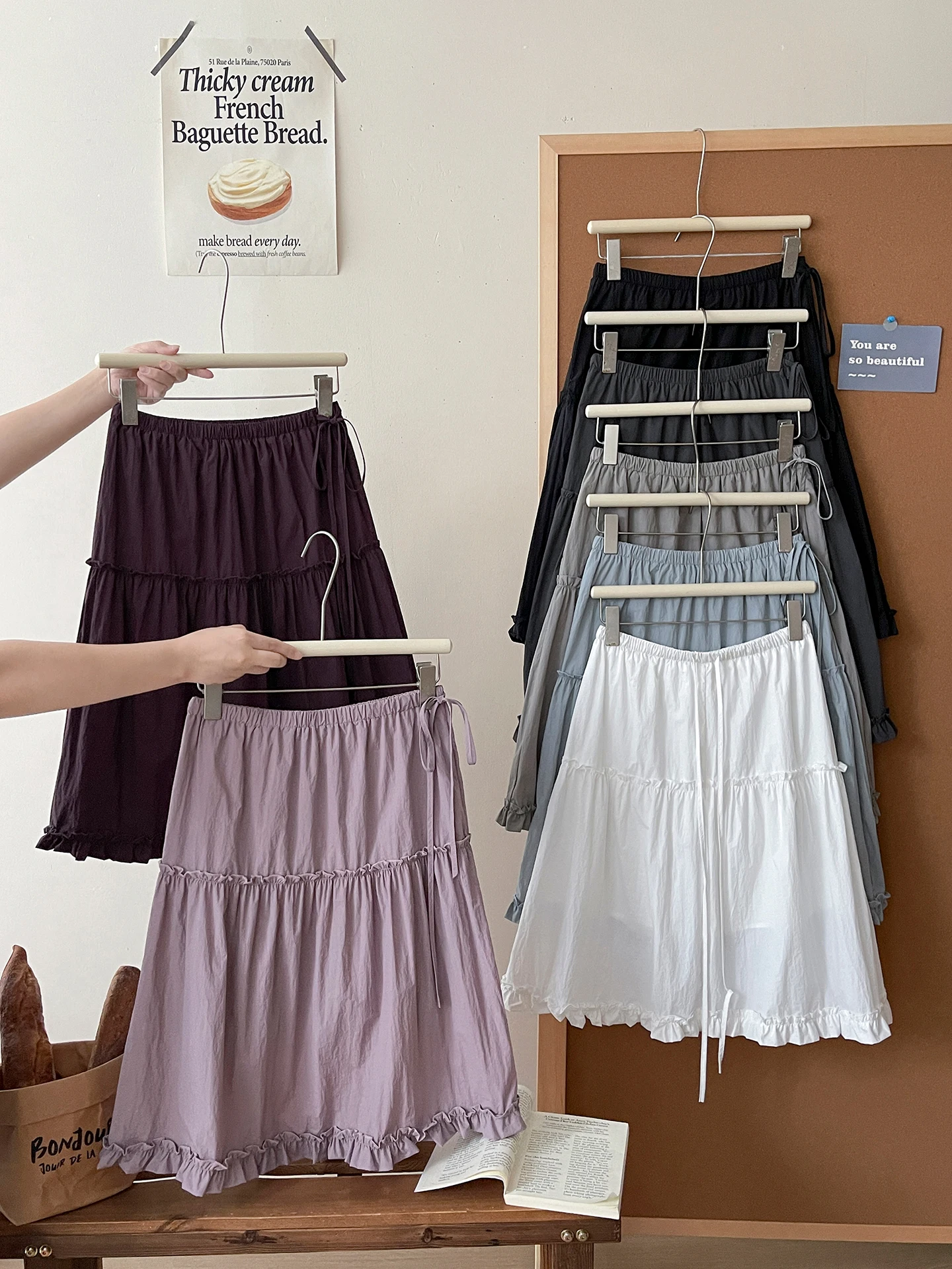 

Ультратонкая быстросохнущая женская летняя корейская плиссированная юбка миди с эластичным поясом для активного отдыха, с кружевом Mountain Musoom