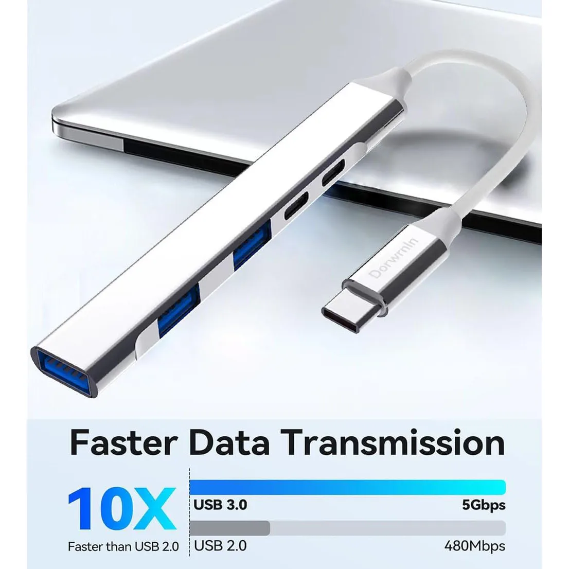 DANJU HUB Type C vers USB 3.0 HUB 5Ports adaptateur multi-répartiteur OTG pour Macbook Pro 13 15 Air Pro ordinateur