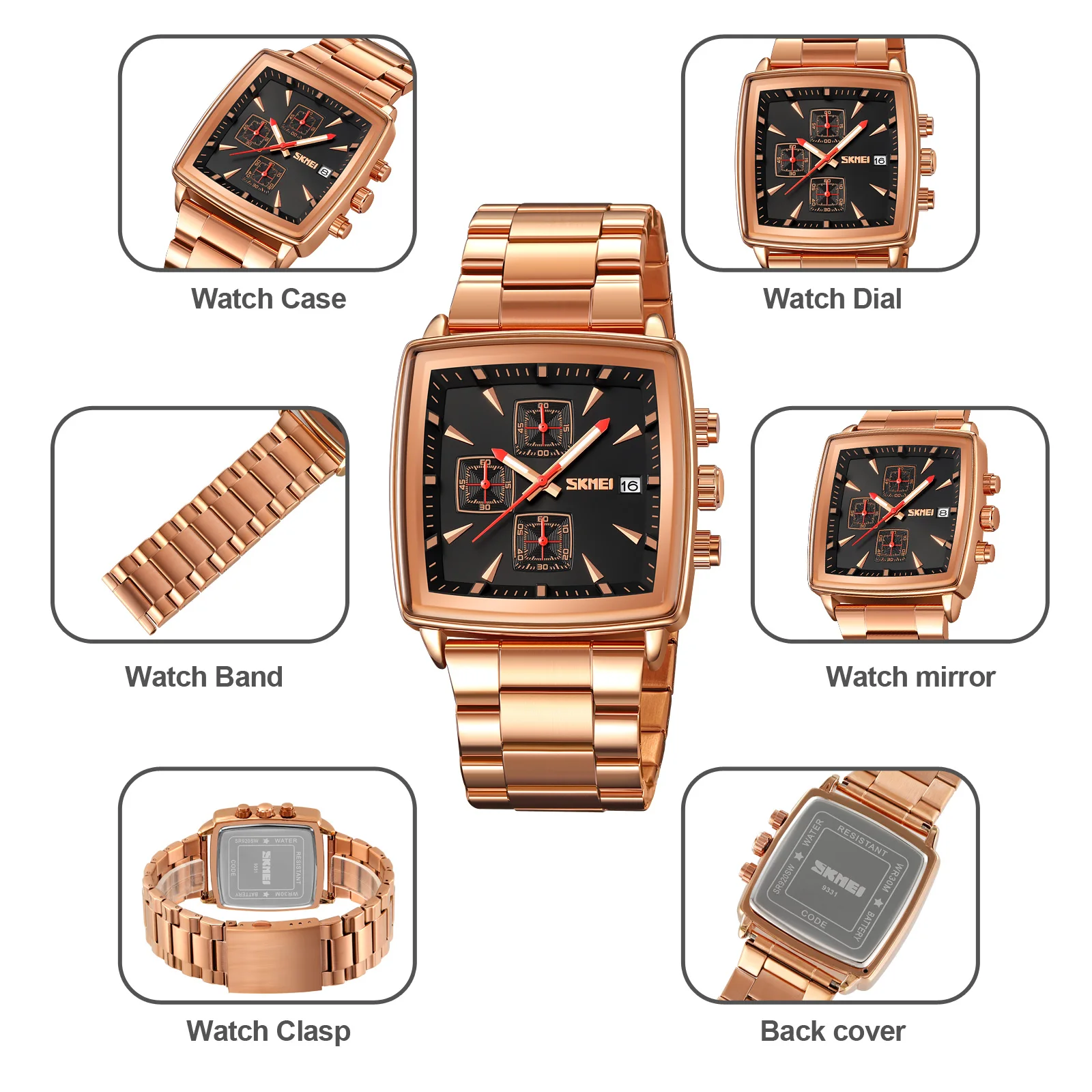 SKMEI Top Brand Luxury  Full Steel Watches Mens Casual Time Date Quartz Wristwatch Sport Watches Clock Male reloj hombre 9331