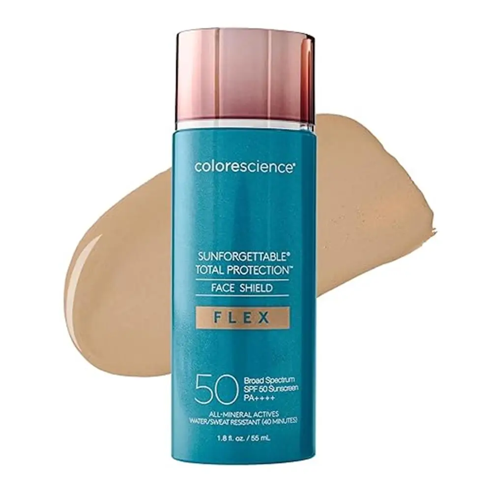Colorescience Sunforgettable Total Protection Flex SPF50 Minerale gezichtszonnebrandcrème met tint, zweetbestendig, lichtgewicht en ademend