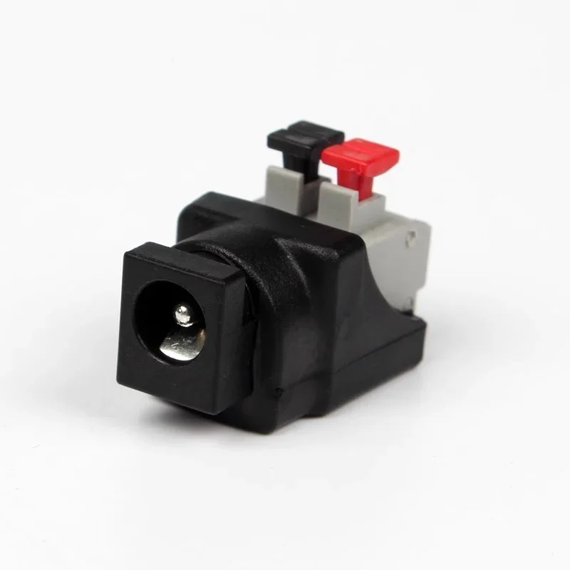 Adaptador de conector de empuje para cable sin soldadura, 2.1x5.5mm DC macho y hembra, enchufes de cable de alimentación 3