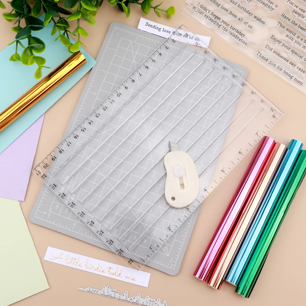 3pcs/set Craft Foil Paper Cutters Quick Trimmer for Foil and Paper with Blade; Easy Sentiment Strips Trimming Tools