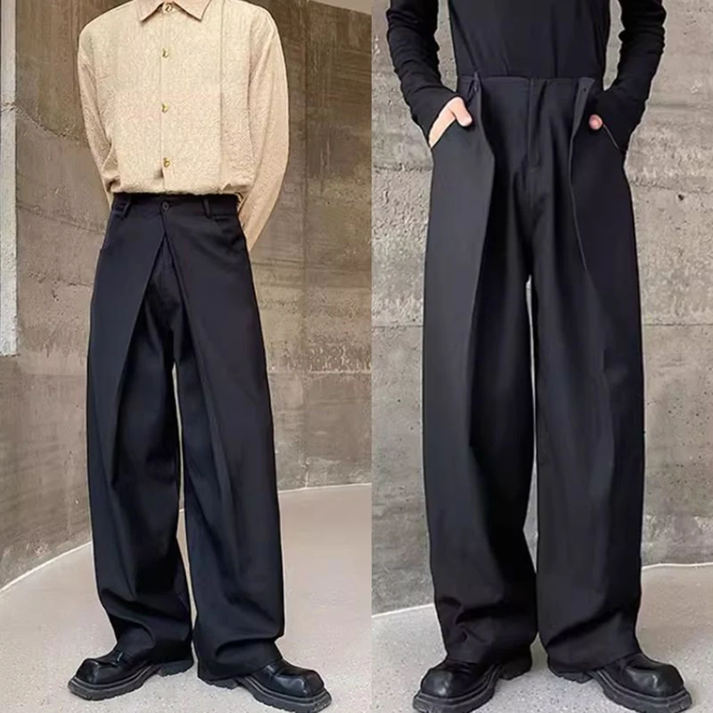 

Mens Pants Folded Pleated Ballroom Casual Pants Streetwear Fashion Personality All-Match Straight Pants Men'S Clothing 2025 New