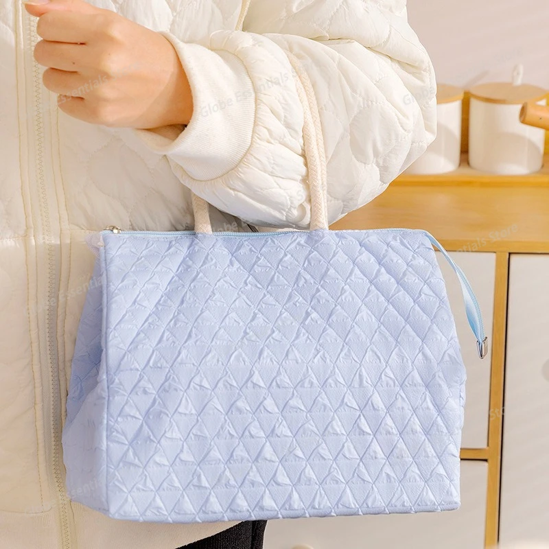 Portable Lunch Box Bag New Fashionable Simple Large Capacity Women Waterproof Tote Bag Insulation Food Bag for Office Workers