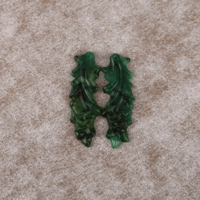 

B&F Handmade Natural African Jade HandCrafted Flower Shaped Earring Beads Jewelry Making Stones Accessory Ideal Gift for Women