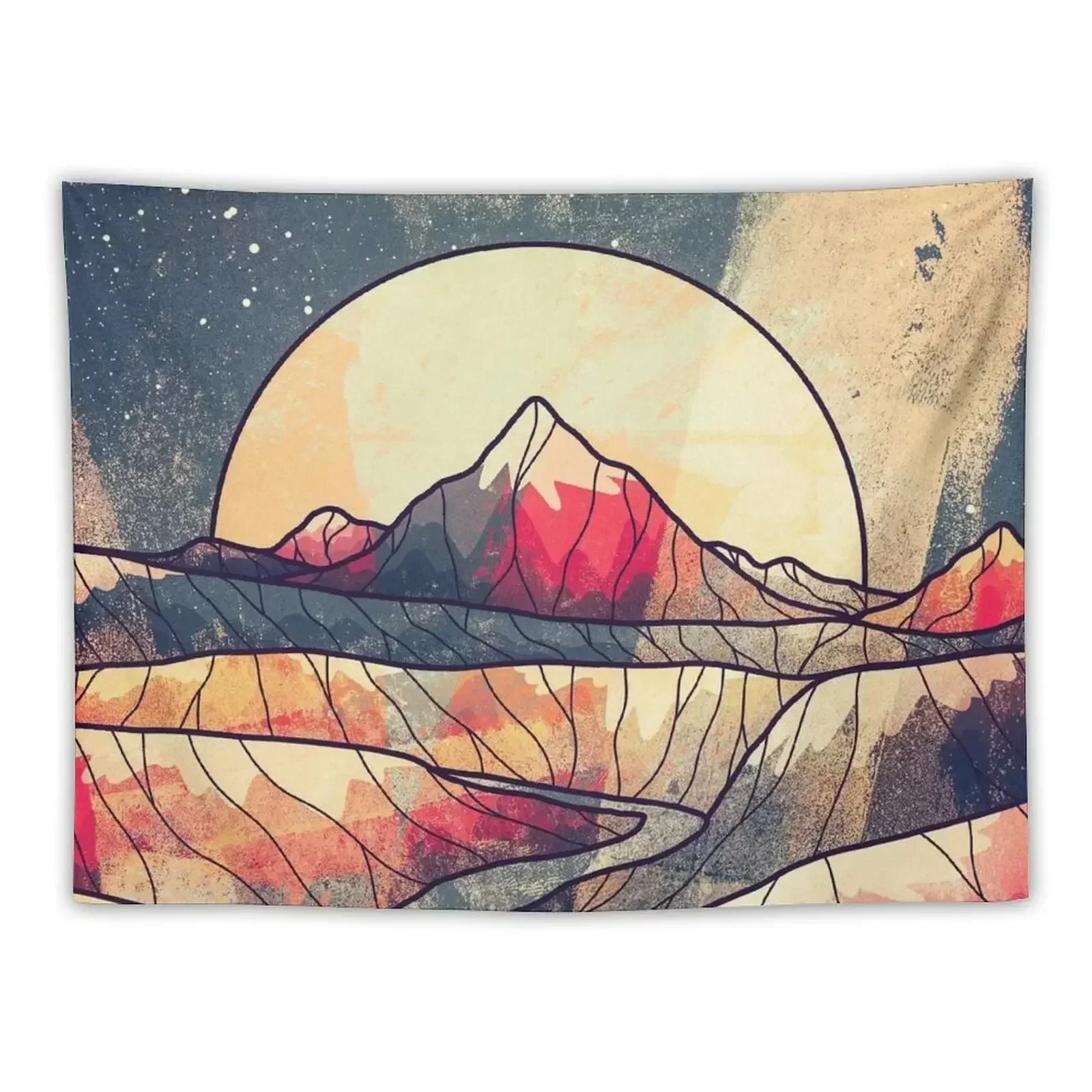 

Retro river mountains Tapestry For Bedroom Room Decore Aesthetic Bedrooms Decorations Tapestry