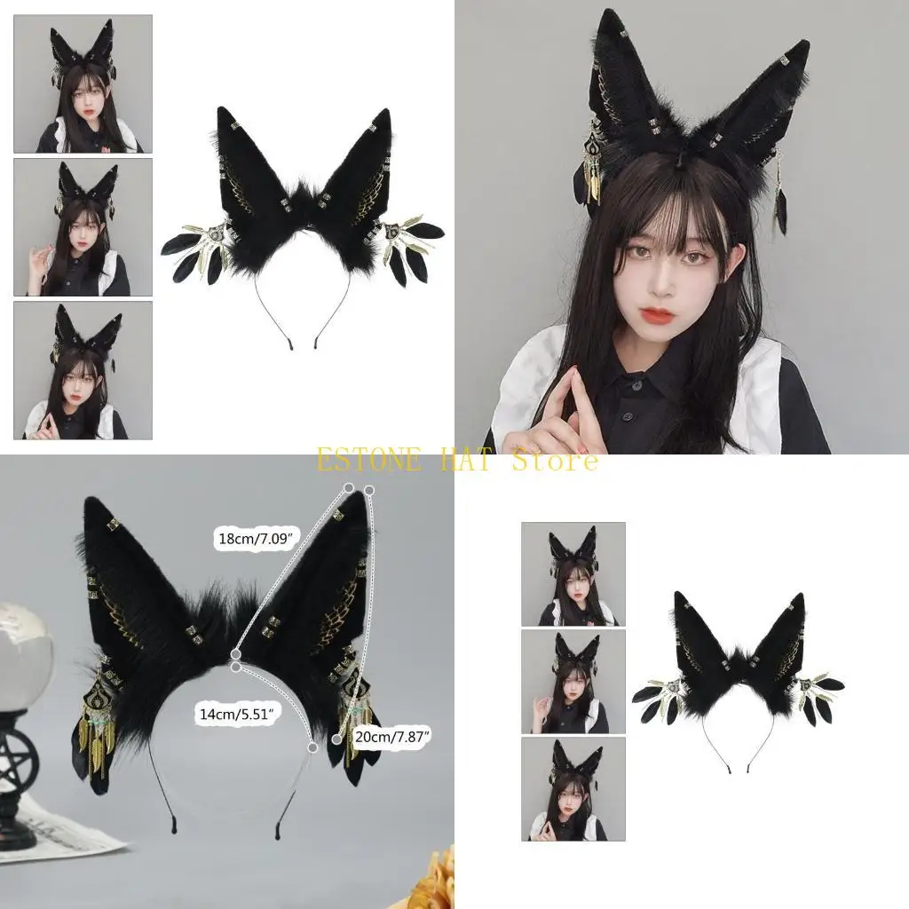 

49MF Easter Headband Sheep Ears Hair Hoop Party Headpiece Cosplay Costume Props