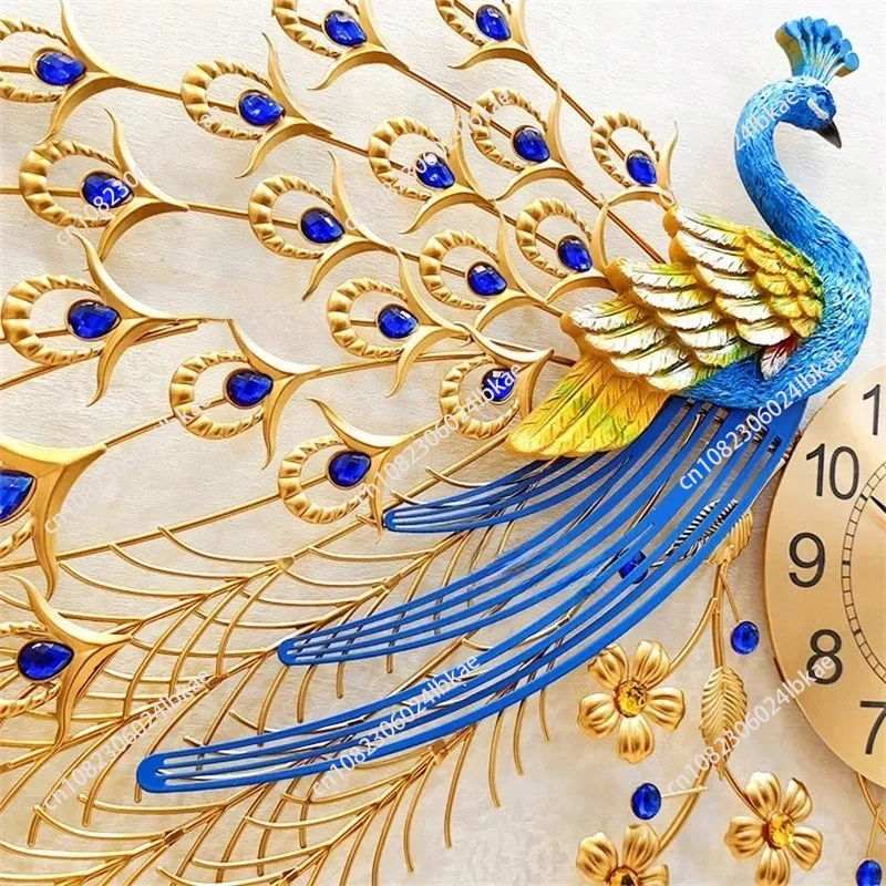Modern Creative Wall Clock Wall  Peacock Clock Wall Clock Living Room Decoration Home Decor European Light Luxury Silent AAAAAAA