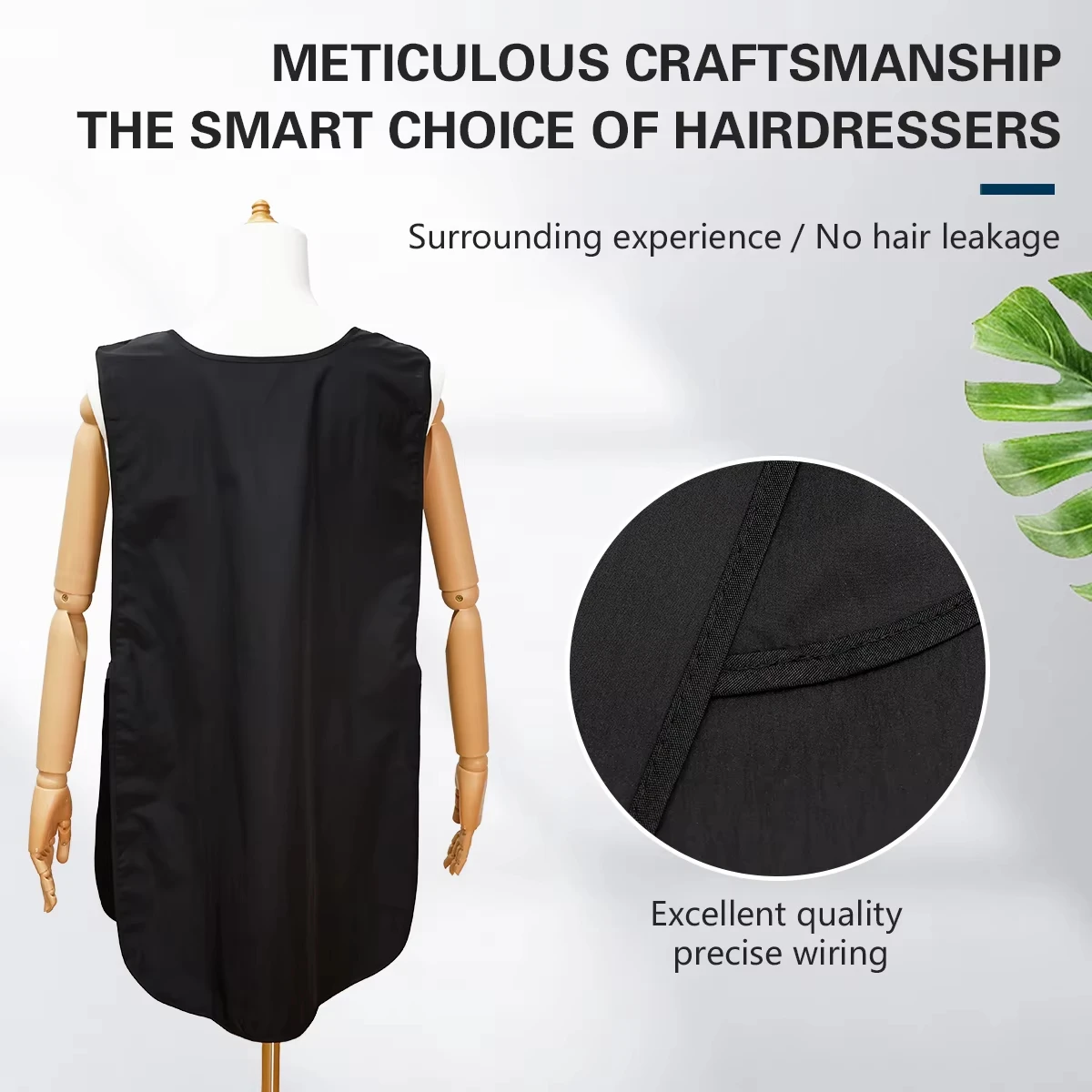 Barbertop Black Stylist Apron Waterproof Hair Salon Tool for Coloring Shampoo Haircuts Essential Cloth Wrap Hairdressing - view 6