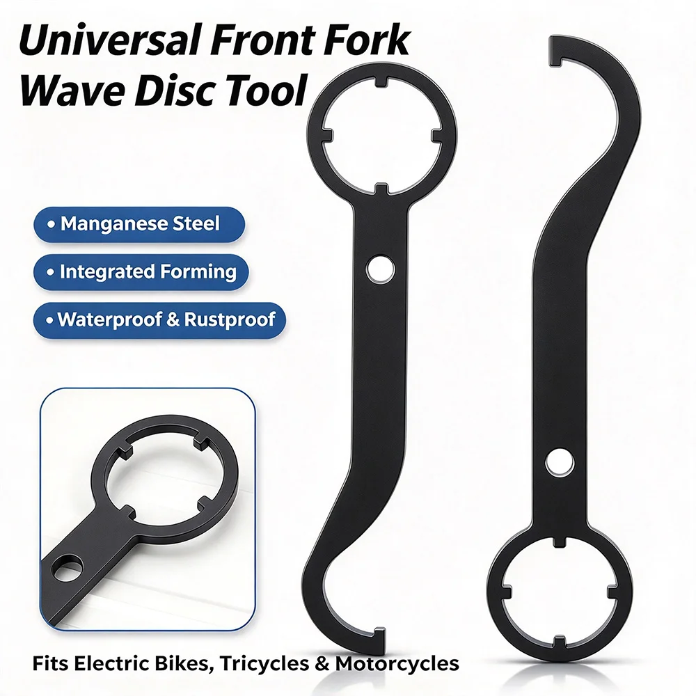 38-41mm Universal 4-Claw Sleeve Wave Disc Wrench Extended Headset Nut Tool For Motorcycle Electric Bike Tricycle Repair