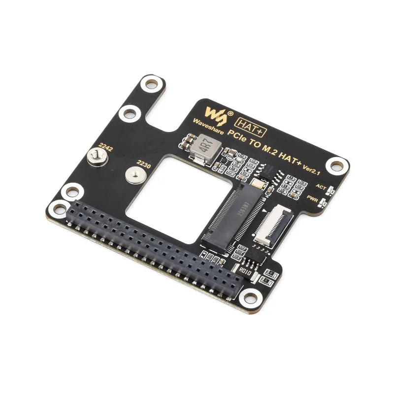 Waveshare PCIe To M.2 Adapter for Raspberry Pi 5, Supports NVMe Protocol M.2 Solid State Drive, High-speed Reading/Writing