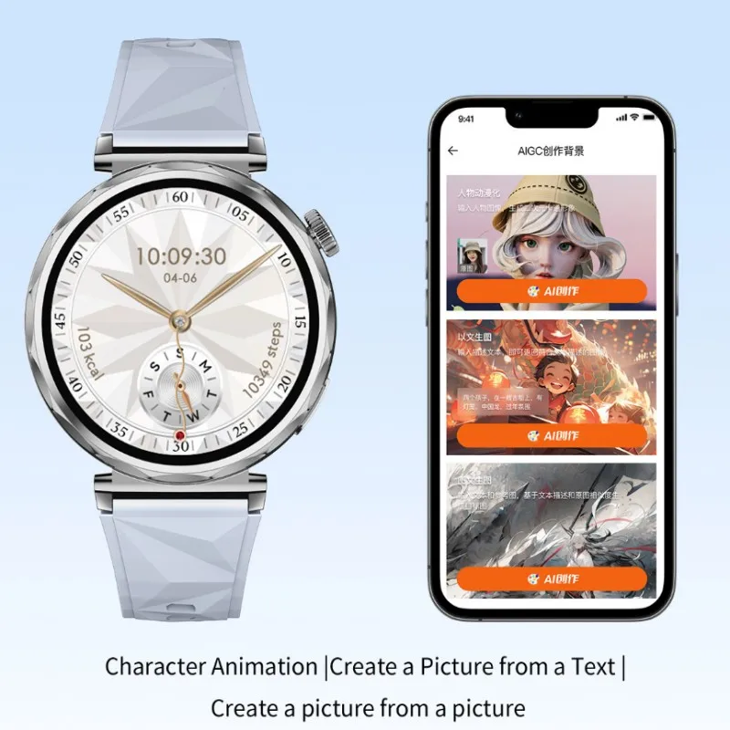 Relógio inteligente 1.3 polegadas amoled tela hd menu 3d chamadas bluetooth reprodução de música relógio personalizado rosto freqüência cardíaca monitor de oxigênio no sangue