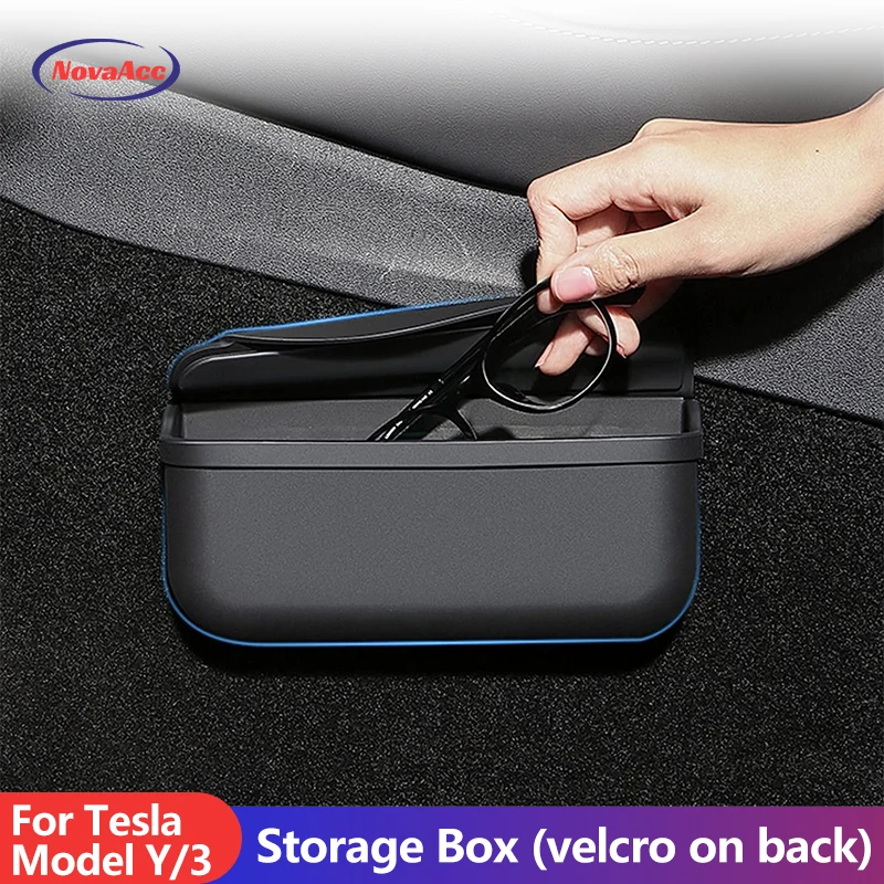 

NovaAcc Center Console Storage Box for Tesla Model 3 Y 2017 to 2024 Trunk Door Organizer Interior Car Supplies Car Accessories