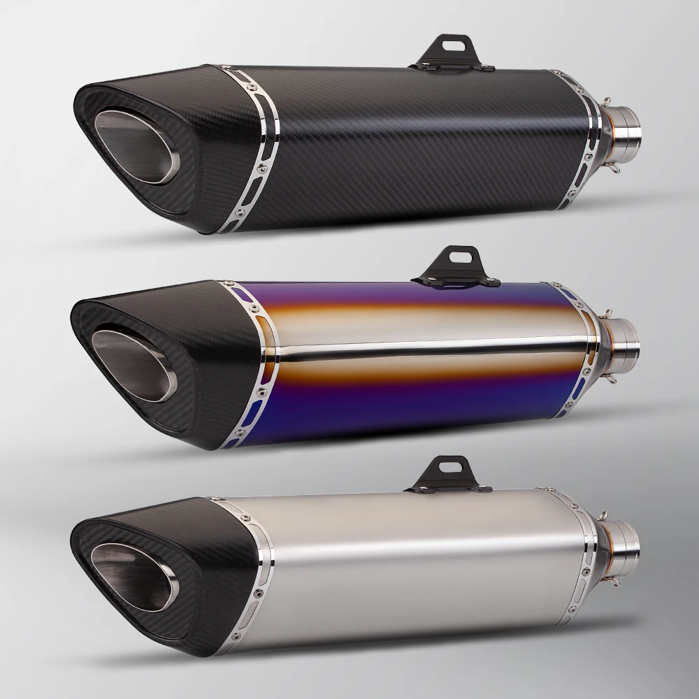 Universal Motorcycle Exhaust Muffler, Laser Logo, Exhaust, ER6N, SV650, Z800, R1, CB650F, CB1000R, CBR250R, F850, Z900, 51 mm