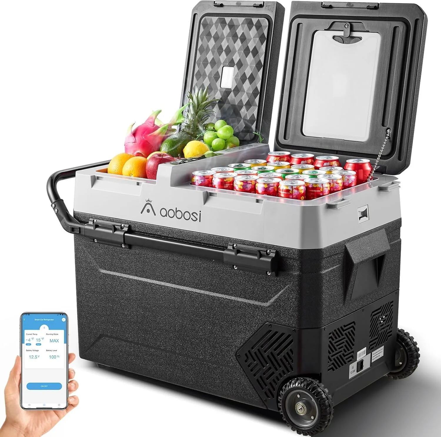 

12 Volt Car Refrigerator, 60 Quart(57L) Portable Car Fridge Freezer App