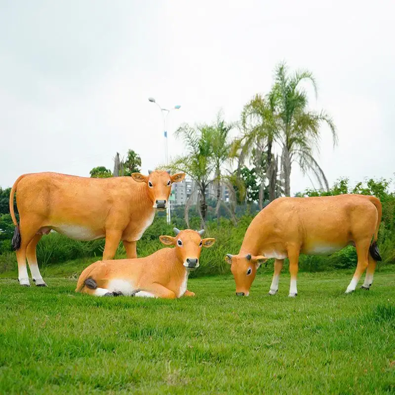 FRP simulation scalper sculpture outdoor farm store creative cow ornament
